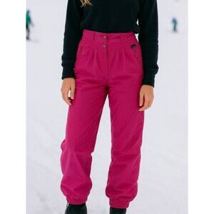 Vintage 80s White Stag Snow Ski Pants Pink High Waist Retro Insulated Size 12